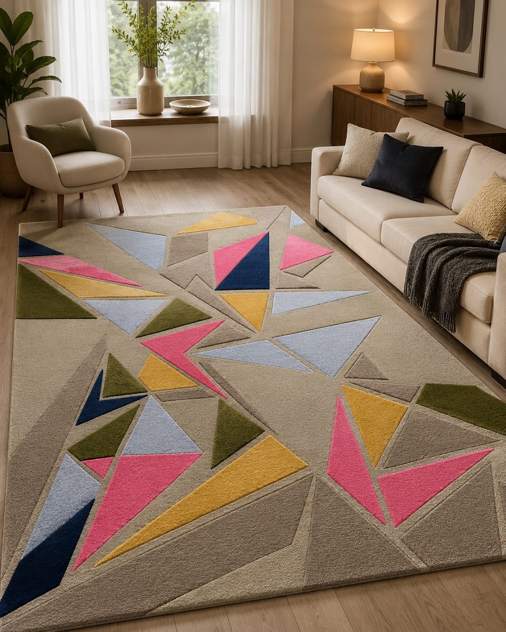 Modern Geometric Hand Tufted Rug